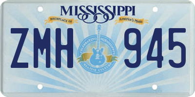 MS license plate ZMH945