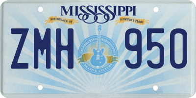 MS license plate ZMH950