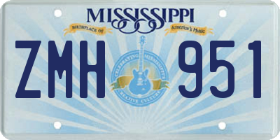 MS license plate ZMH951