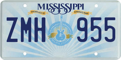 MS license plate ZMH955