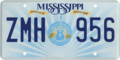 MS license plate ZMH956