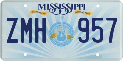 MS license plate ZMH957