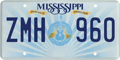 MS license plate ZMH960