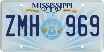 MS license plate ZMH969