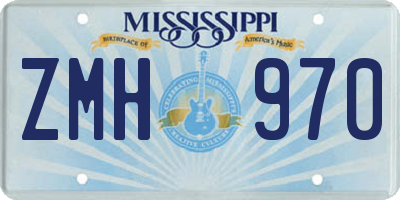 MS license plate ZMH970