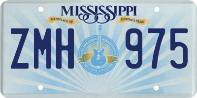MS license plate ZMH975