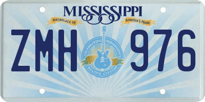 MS license plate ZMH976