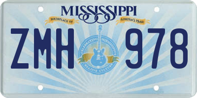 MS license plate ZMH978
