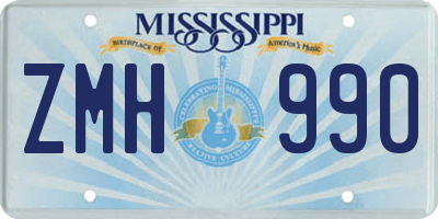 MS license plate ZMH990