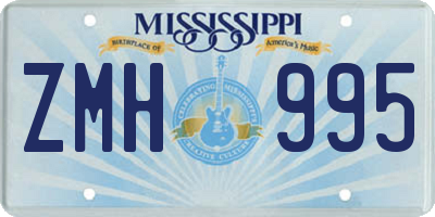 MS license plate ZMH995
