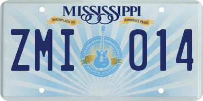 MS license plate ZMI014
