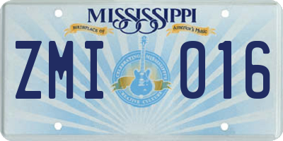MS license plate ZMI016