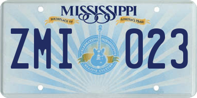 MS license plate ZMI023