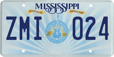 MS license plate ZMI024