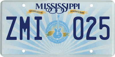 MS license plate ZMI025