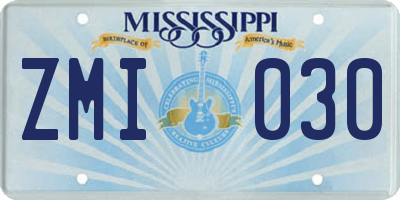 MS license plate ZMI030