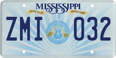 MS license plate ZMI032