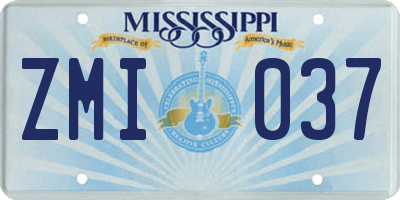 MS license plate ZMI037