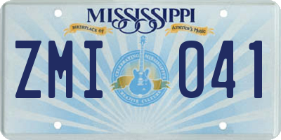 MS license plate ZMI041