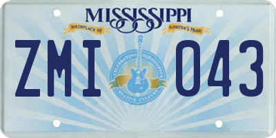 MS license plate ZMI043