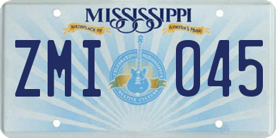 MS license plate ZMI045