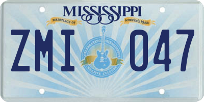 MS license plate ZMI047