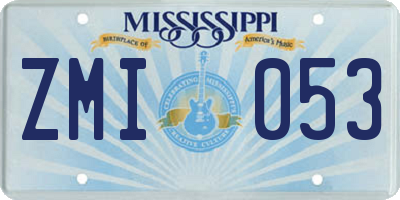 MS license plate ZMI053