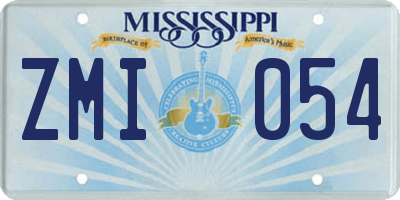 MS license plate ZMI054