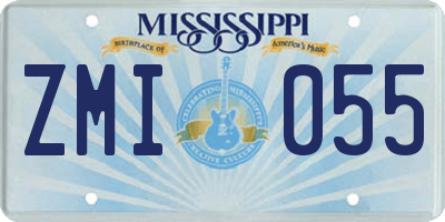 MS license plate ZMI055