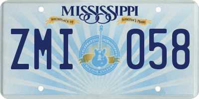 MS license plate ZMI058