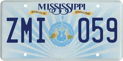 MS license plate ZMI059