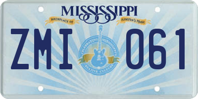 MS license plate ZMI061
