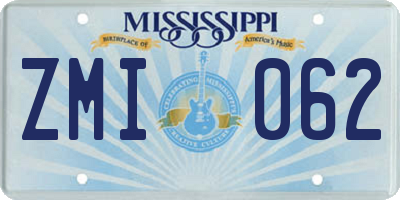 MS license plate ZMI062
