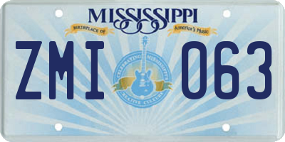 MS license plate ZMI063