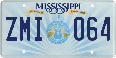 MS license plate ZMI064