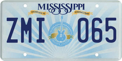 MS license plate ZMI065