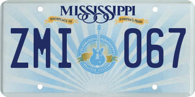 MS license plate ZMI067