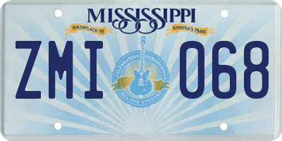 MS license plate ZMI068