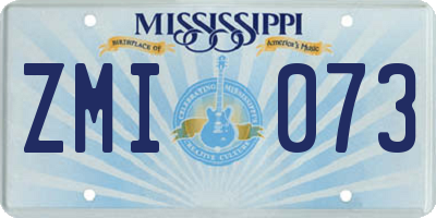 MS license plate ZMI073