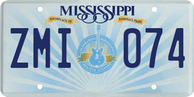 MS license plate ZMI074