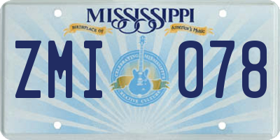 MS license plate ZMI078