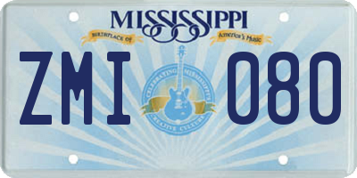 MS license plate ZMI080