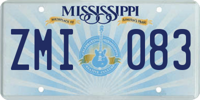 MS license plate ZMI083
