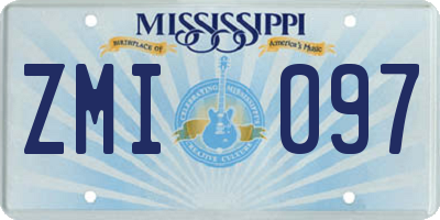 MS license plate ZMI097