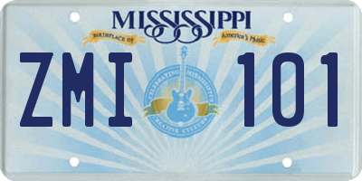 MS license plate ZMI101