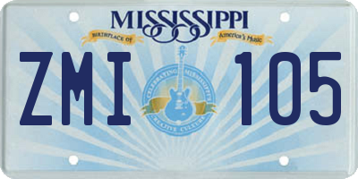 MS license plate ZMI105