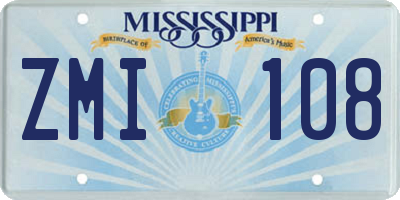 MS license plate ZMI108