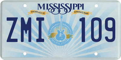 MS license plate ZMI109
