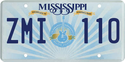 MS license plate ZMI110