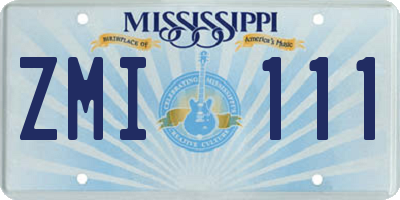 MS license plate ZMI111